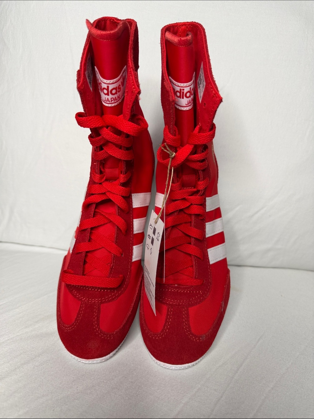 adidas Japan H Red High-Top boxing Sneakers with White Stripes